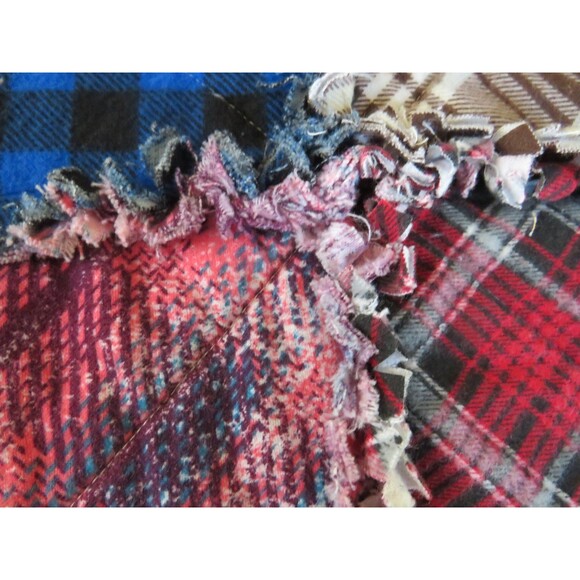 Flannel Rag Quilt With Batting, 50x64, Plaid Rag Quilt - Picture 6 of 12
